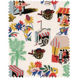CARRETTO DEL CIBO Taupe Embroidered Fabric Sample