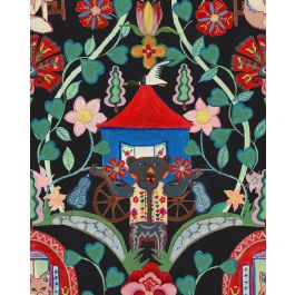 GYPSY FAIRYTALE Anthracite Wallpaper Sample