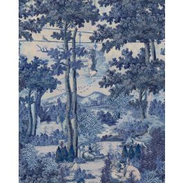 TOILE DU CARPATHIANS Indigo Wallpaper Sample