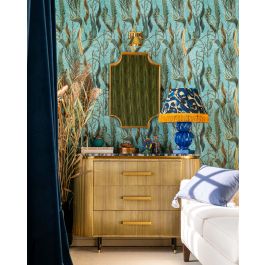 AQUATIC PLANTS Aquamarine Wallpaper Sample