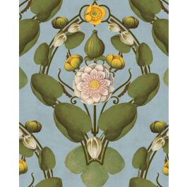 NYMPHAEA Powder Blue Wallpaper Sample