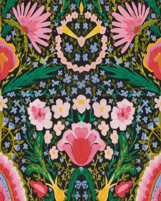 SUSIE Q Anthracite Wallpaper