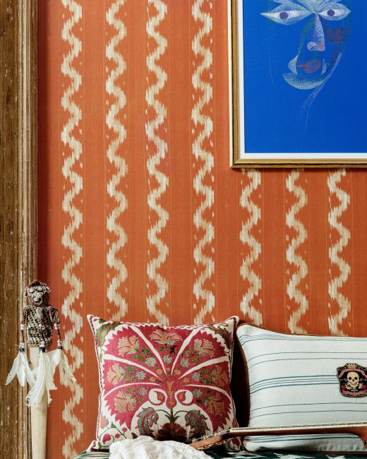 VINTAGE IKAT Apricot Wallpaper