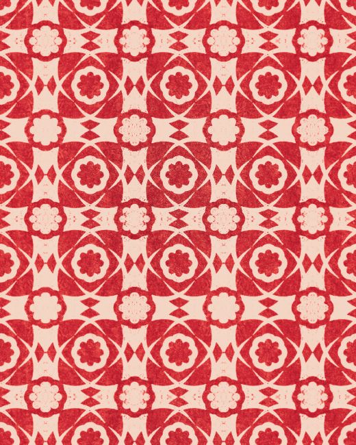 AEGEAN TILES Red Wallpaper