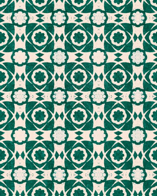 AEGEAN TILES Ultramarine Green Wallpaper