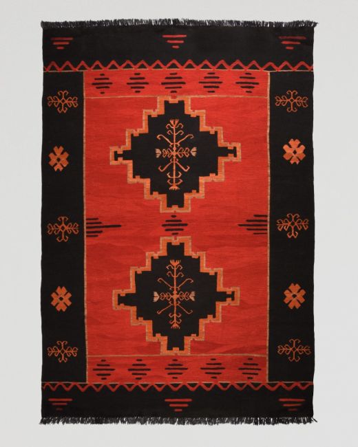 YADIGARI Anatolia Red Wool Kilim - Large