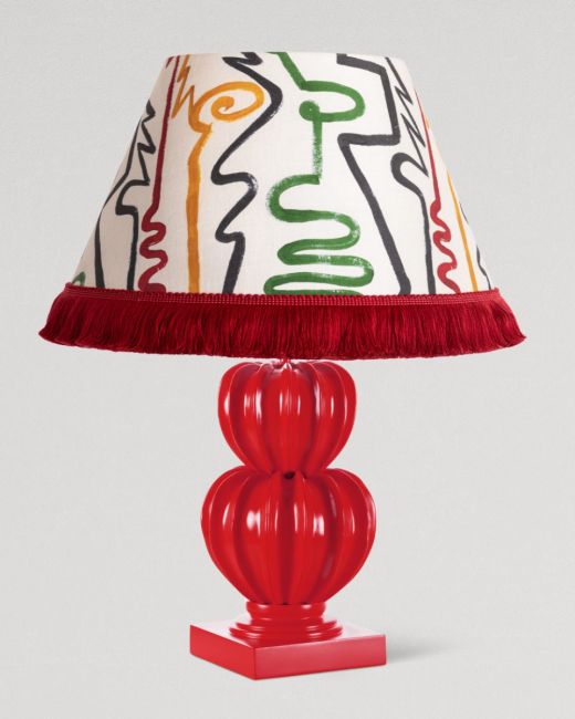 CHAMELEON BOTANY Table Lamp in Crimson Red resin