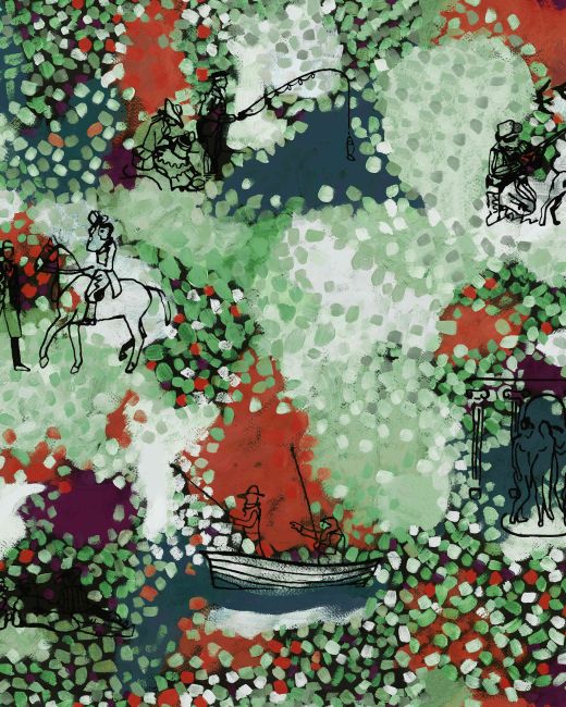CASTLE'S GARDEN Wallpaper