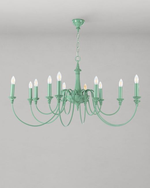 BAILEY 12 light Pendant in Sage Green resin ø120