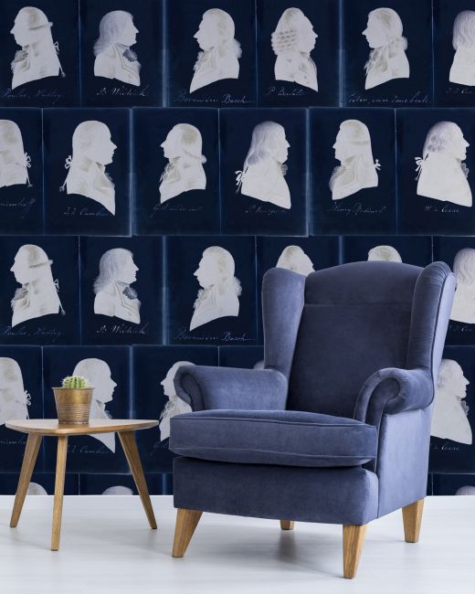 DUTCH PORTRAITS Blue Wallpaper
