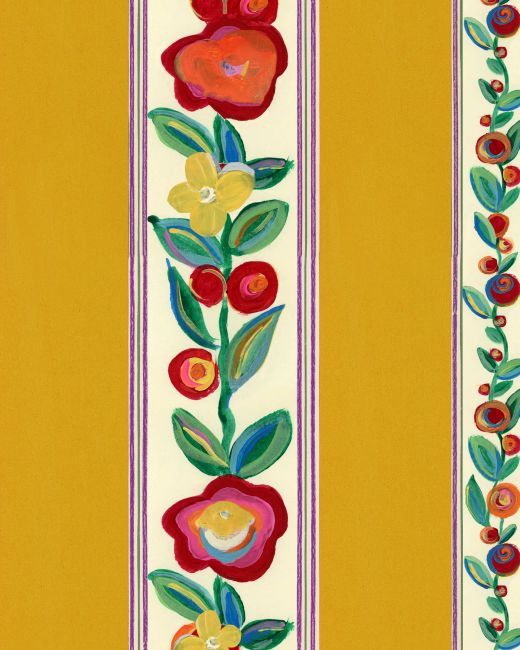 DAINTY FLOWERING Golden Wallpaper