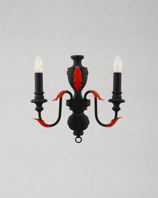 EMILE Double Arm Sconce in Black resin