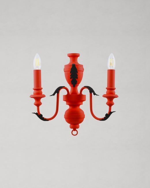 EMILE Double Arm Sconce in Crimson Red resin