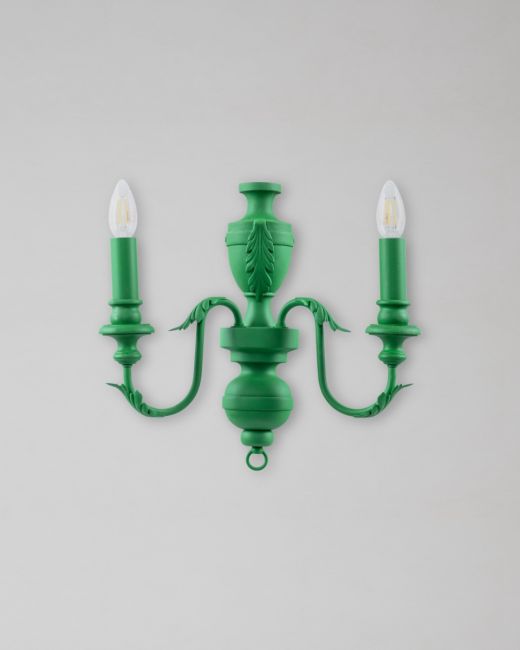 EMILE Double Arm Sconce in Green resin