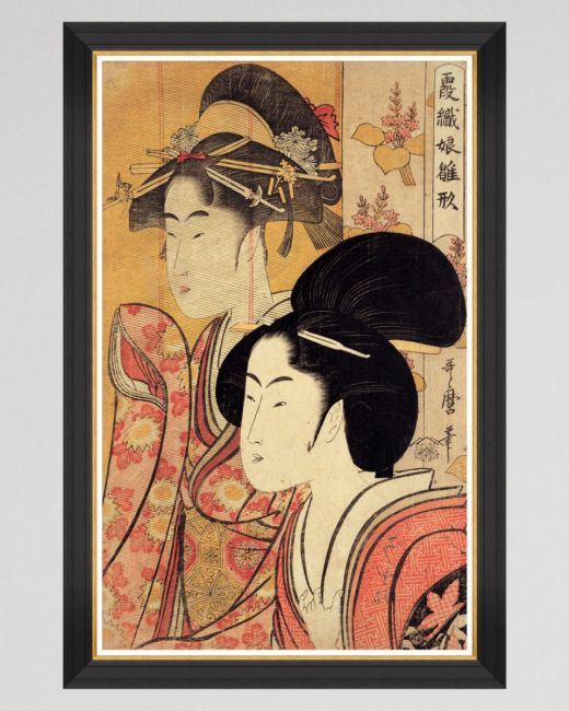 TWO BEAUTIES BY KITAGAWA UTAMARO Framed Art