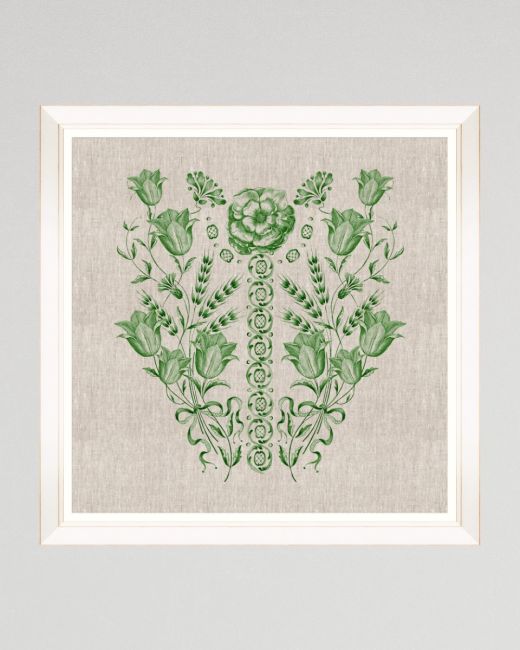 EMBROIDERY FOLK II Framed Linen