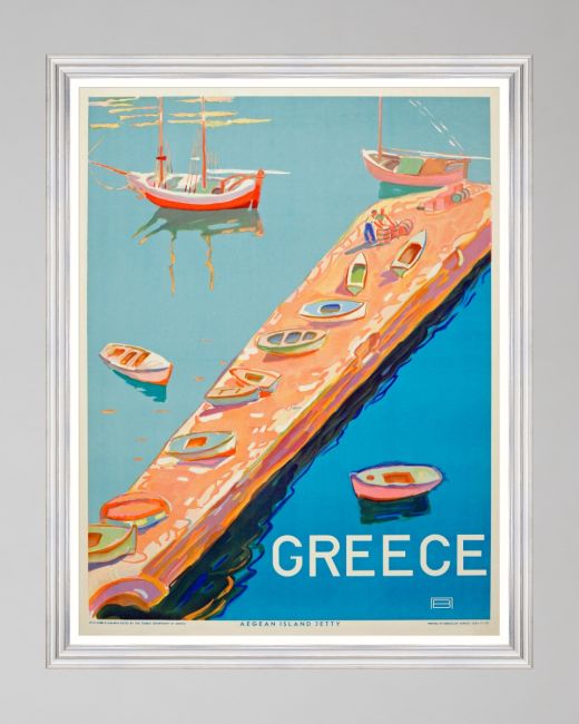 GREECE TRAVELS POSTERS - GREECE AEGEAN Framed Art