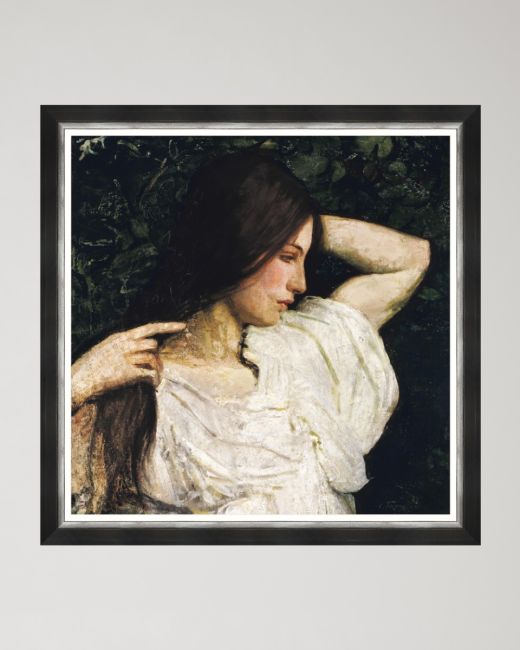 Girl Arranging her Hair by Abbott Handerson Thayer Framed Art