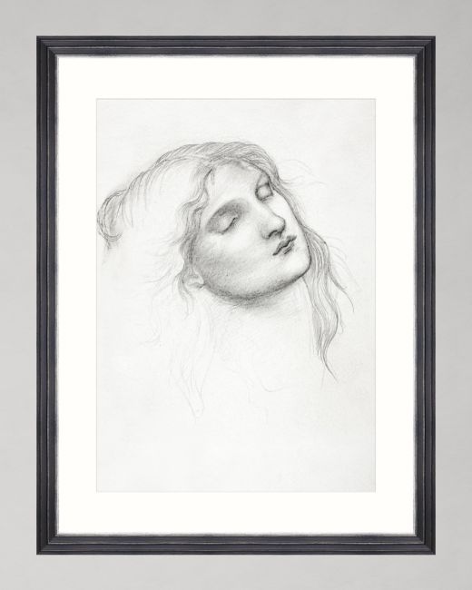 Head of a Woman by Sir Edward Burne-Jones Framed Art