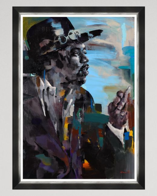 JIMI HENDRIX BY AMIROU DIALLO Framed Art