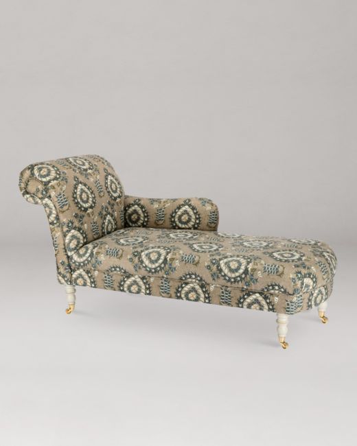 ANATOLIA CHAISE LOUNGE - FLOURISH DAPPLE GREY Linen