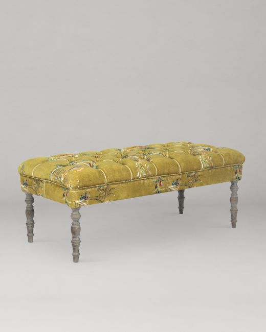 EDWARD Ottoman Tufted Bench - CHINOISERIE Velvet