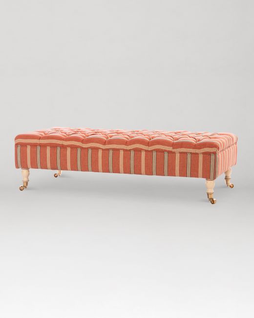 SARAY OTTOMAN - OREGON STRIPES Linen Fabric