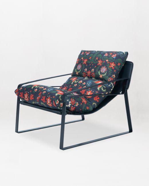 DUNHILL CHAIR - ZABOLA Linen and VINTAGE Black Leather