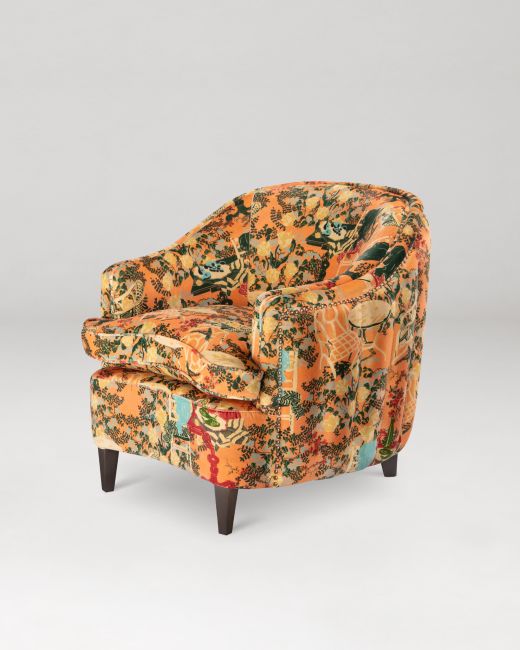 SCARLETT CHAIR - LA BRASSERIA Salmon velvet