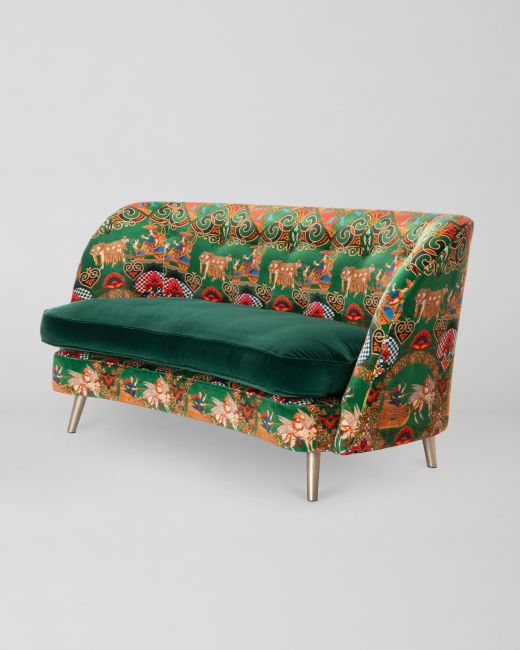 VENICE SOFA - MITHOLOGY velvet and BRITISH RACING GREEN velvet