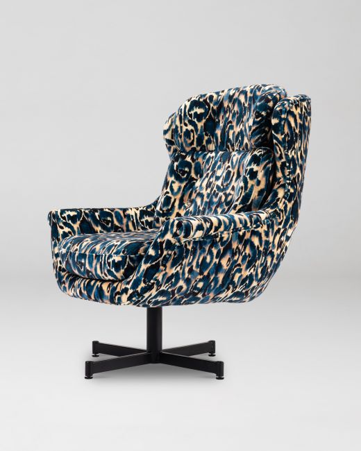 JOHN SVIWEL CHAIR - BLU SELVAGGIO velvet