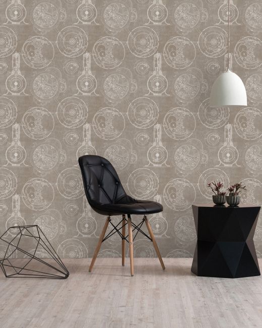 HORLOGERIE Taupe Wallpaper