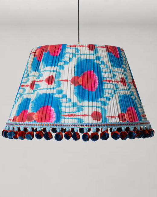 IKAT PEACOCK FEATHER  Pleated Pendant Lamp