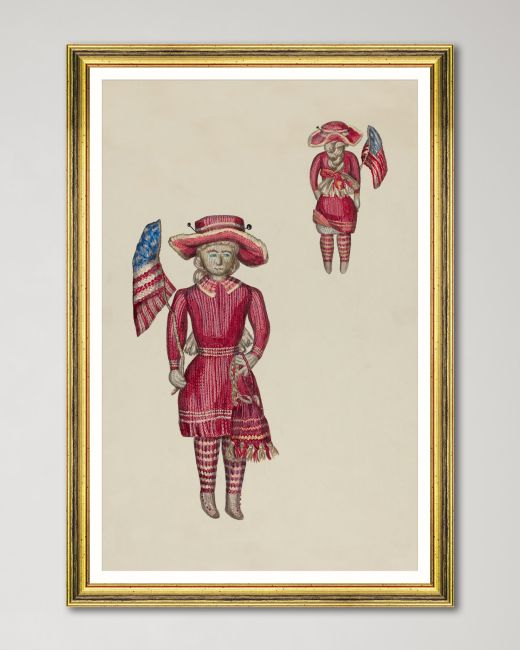 KNITTED DOLL FLAG Framed Print