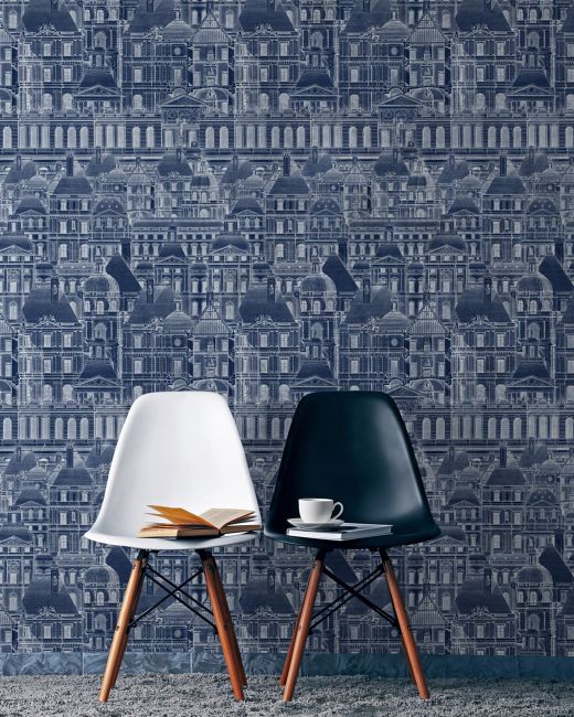 LOUVRE Blue Wallpaper