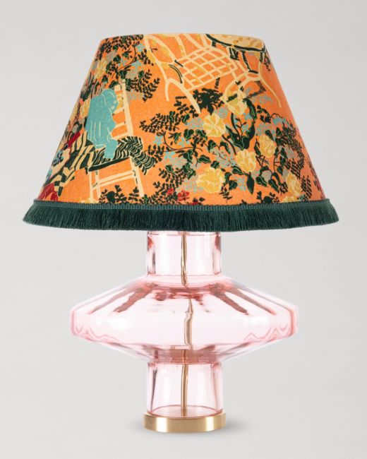 LA BRASSERIA Salmon VIENNA Table Lamp in Rosebud Pink glass