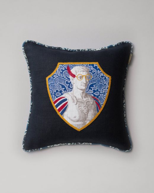 TIBERIUS Linen Embroidered Cushion