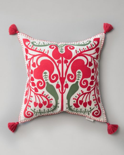 TRANSYLVANIAN SUZANI Linen Embroidered Cushion