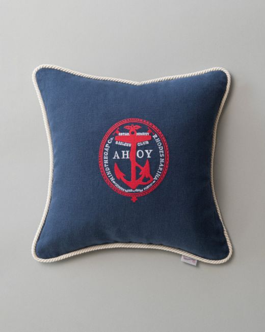 AHOY! Linen Embroidered Cushion