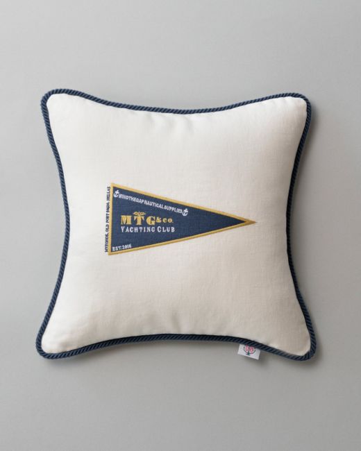 MTG YACHTING CLUB Linen Embroidered Cushion