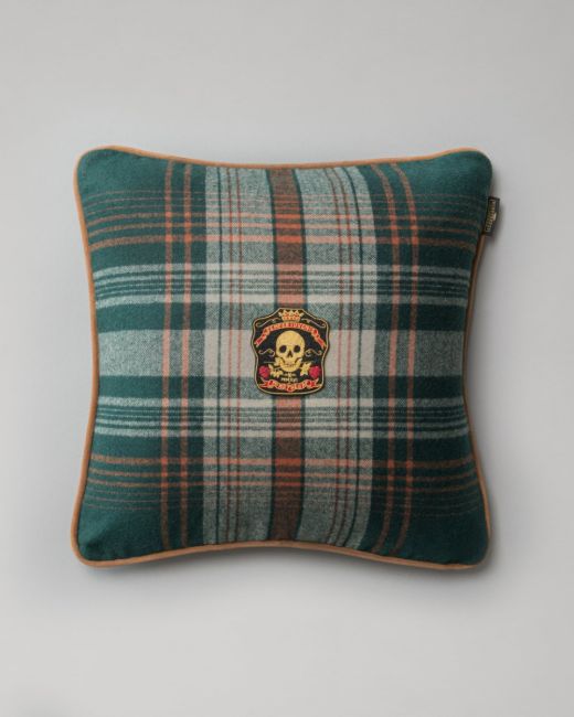 MONTEREY PLAID Green Wool Cushion