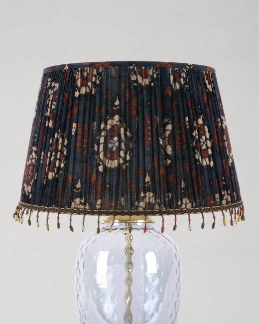 FLOURISH BLUE Pleated Lampshade