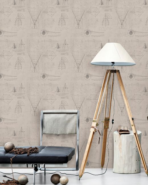 NEWTON GEOMETRY Taupe Wallpaper