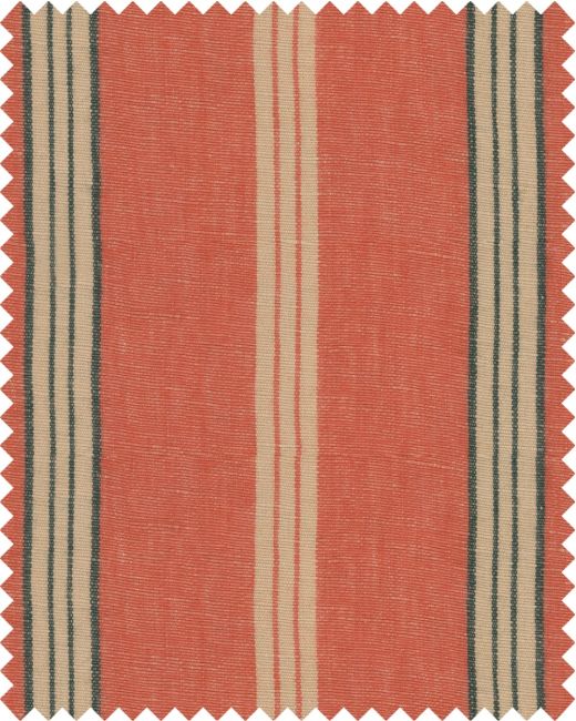 OREGON STRIPES Orange Washed Linen