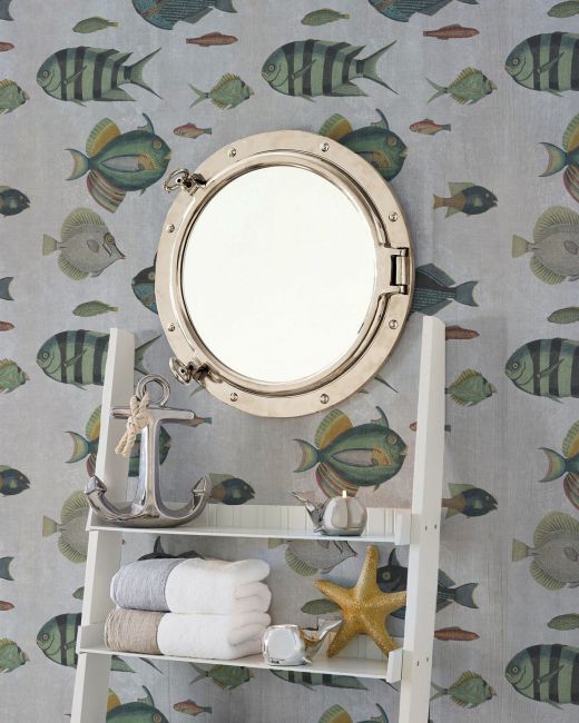 POISSONS Grey Wallpaper