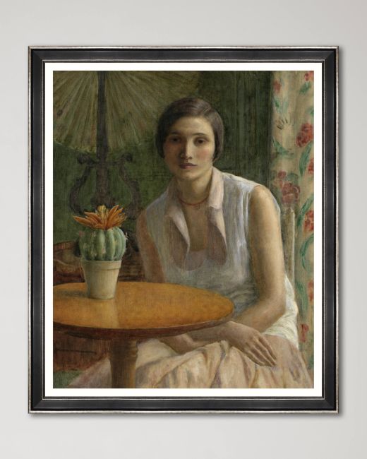 PORTRAIT OF A WOMAN by CARL FRIESEKE Framed Print