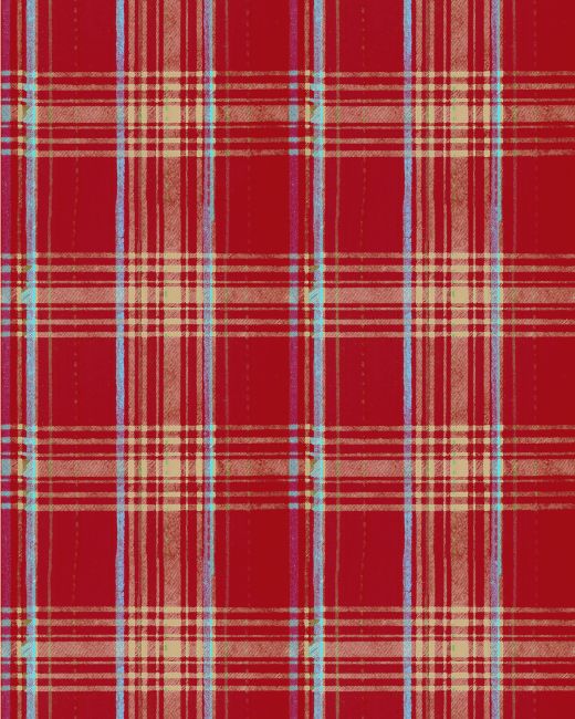 SEAPORT PLAID Red Wallpaper