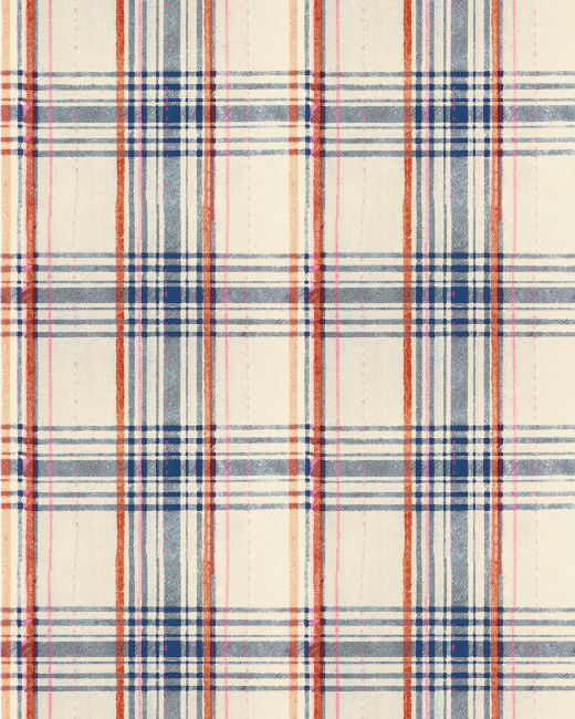 SEAPORT PLAID Cream Wallpaper