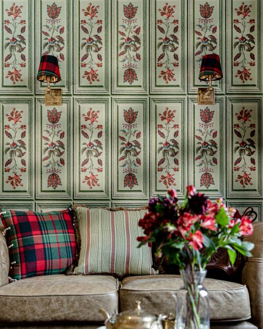 TYROLEAN PANEL Alpen Green Wallpaper