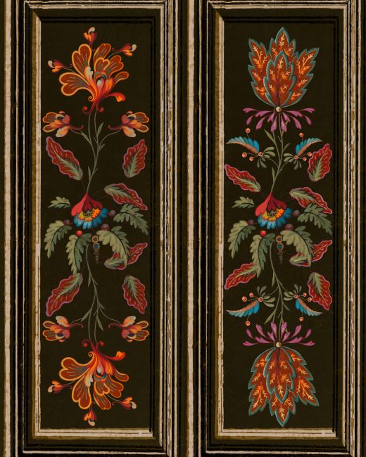 TYROLEAN PANEL Black Wallpaper